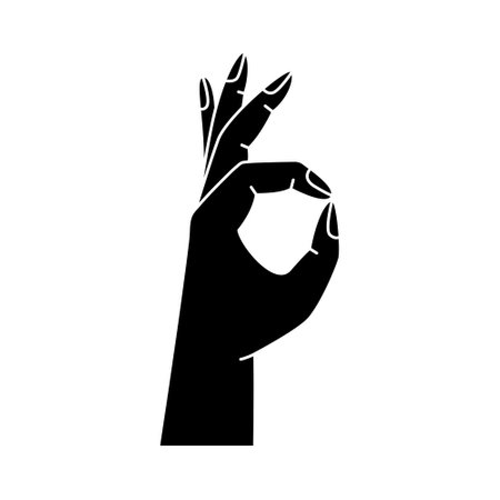 Vector illustration of a hand gesture - OK, approx. Simple style woman handのイラスト素材