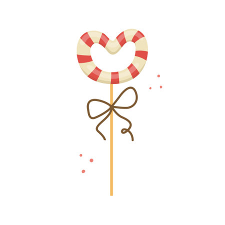 Vector illustration of a heart-shaped lollipop for Valentine's Day.のイラスト素材