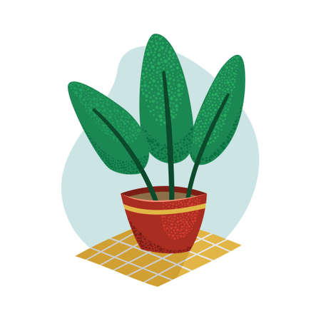 Vector illustration of a violet in a pot.のイラスト素材