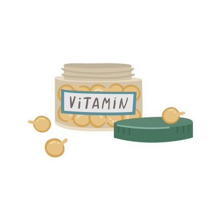 Vector illustration of a pot with Vector illustration of a pot of face cream with botanical decor. beauty industry. beauty industryのイラスト素材