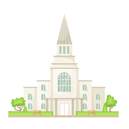 Vector illustration of the Mormon church. Religious architectural building. flat styleのイラスト素材