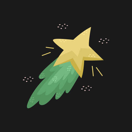 Vector illustration of a star with a tail like a comet.のイラスト素材