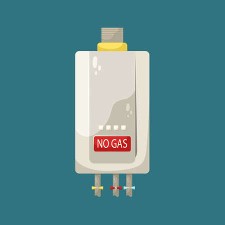 Vector illustration of a gas boiler, no gas. It's cold in the apartment.のイラスト素材