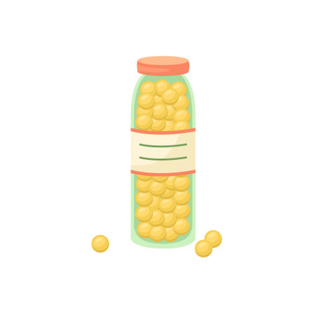 Vector illustration of a bottle with pills. medicine.のイラスト素材