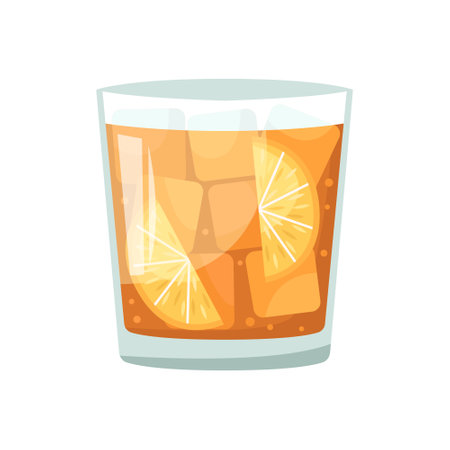 Vector illustration of a club alcoholic cocktail. old-fashionedのイラスト素材