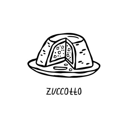 Vector hand-drawn illustration of Italian cuisine. Zuccottoのイラスト素材