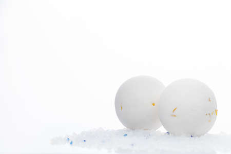 bath bombs with salt on a white background, beauty concept, copy space. High quality photo