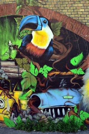 Street Art and Graffiti in Rome Casilina district Italyのeditorial素材