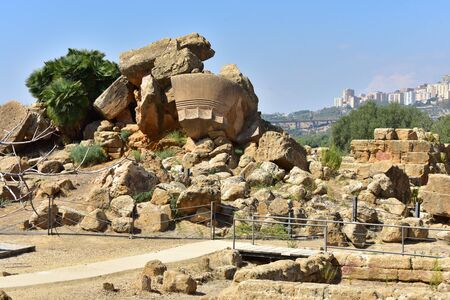 Ruins of the Temple of Zeus - Valley of the Temples - Agrigento - Sicily ? ? "Italyの写真素材