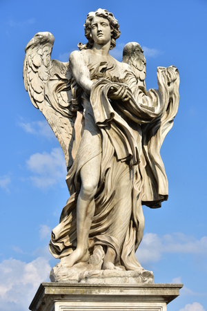 Castel Sant`Angelo, statue of Angelo with the dress and the dice, sculptorのeditorial素材