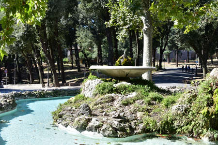 Aesculapius Fountain (Fontana del Fiocco) at Fiocco Square - Luigi Canina (1834), Rome, Italyの写真素材