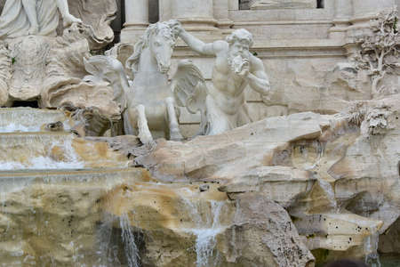 Fountain di Trevi in Rome, Italy. Sculptures on the fountainの写真素材