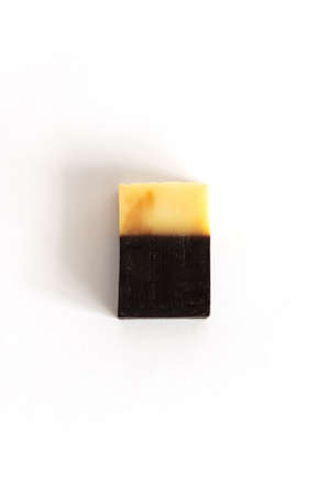 Tar soap for hand washing. Body care spa relaxation cleansing concept. Natural products. Purityの写真素材