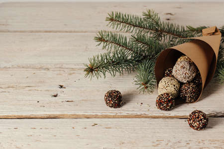 Useful sweets in a bag. Christmas present