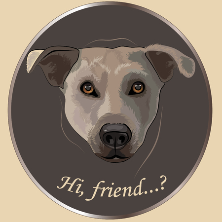 Dog&acirc,%uFFFD%uFFFDs portrait :&acirc,%uFFFD%uFFFDhi, friend&acirc,%uFFFD%uFFFD,のイラスト素材