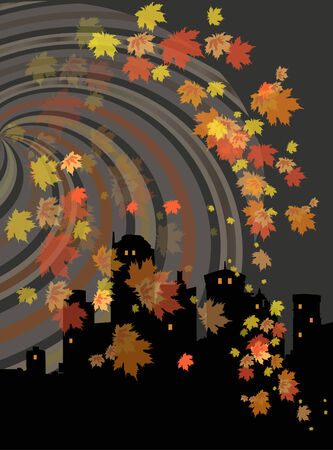 Night autumn backgroundのイラスト素材
