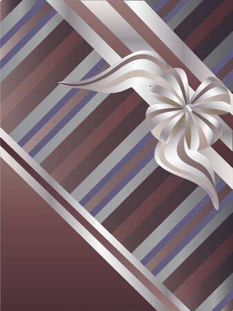 Decorative striped background with ribbon and bow. のイラスト素材