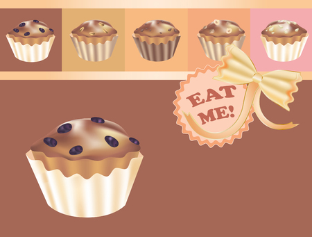 Decorative background with tasty cakes. のイラスト素材