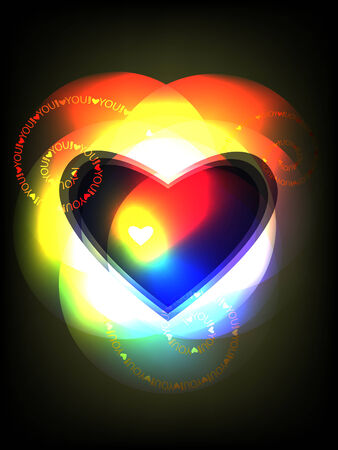 Festive valentine background, with shining spectrum heart. のイラスト素材