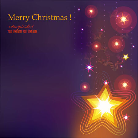 Festive Christmas postcard with shining decorative star.のイラスト素材
