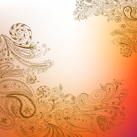 Eastern stylish hand drawn background.のイラスト素材
