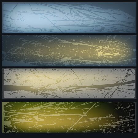  4 ice textured horizontal banners.のイラスト素材