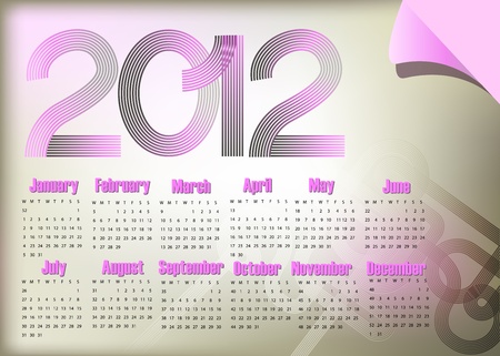 Stylish abstract calendar on 2012 year. のイラスト素材