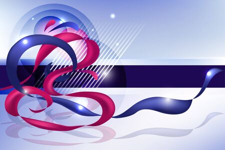 Stylish abstract background with red and blue curved stripes.のイラスト素材