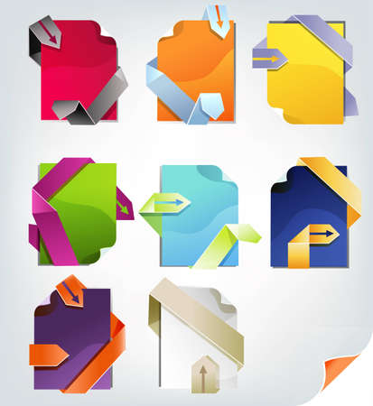 Colorful place for text elements set, multicolored papers. のイラスト素材