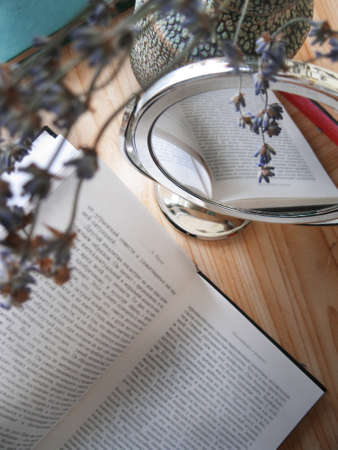 book on the tableの写真素材