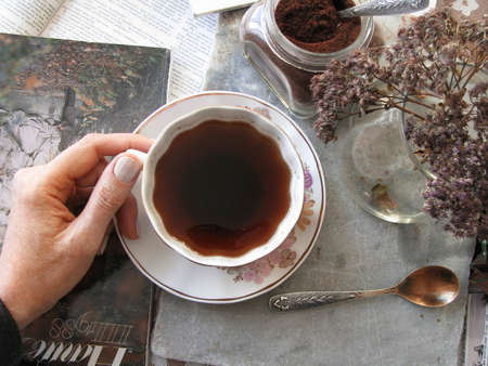 A cup of coffeeの写真素材
