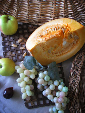 Still life with a pumpkinの写真素材