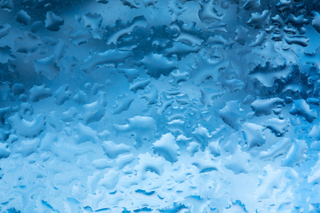 Drops of rain on a window glass. Colorの写真素材