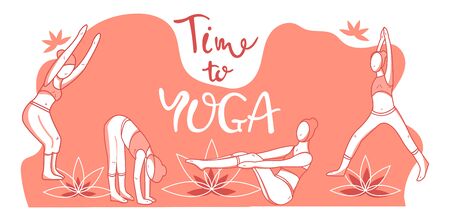 Vector illustration of Yoga poses woman in airのイラスト素材