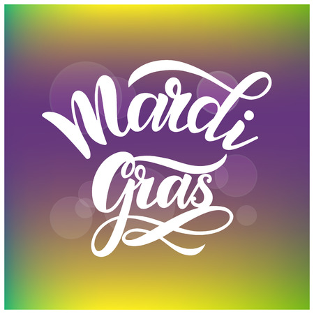 Mardi Gras Carnival Lettering. Elements for invitations, posters, greeting cardsのイラスト素材