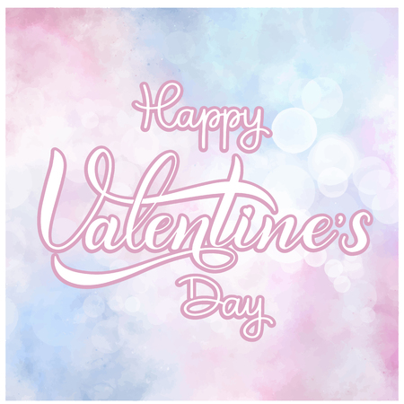 Happy Valentine's day romantic text, calligraphic I love you lettering.のイラスト素材
