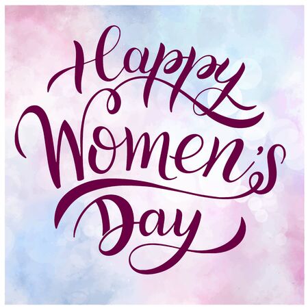 Happy Womens Day Greeting Cards. 8 March lettering. Banner for the International Womens Dayのイラスト素材
