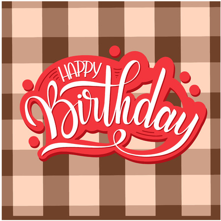 Happy birthday lettering. Holiday text and decorations. Greeting Card and Poster.のイラスト素材