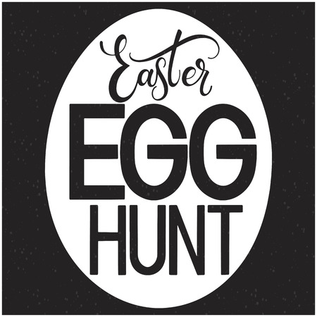 Easter Egg Hunt lettering. Hand written Easter phrases. Seasons Greetingsのイラスト素材