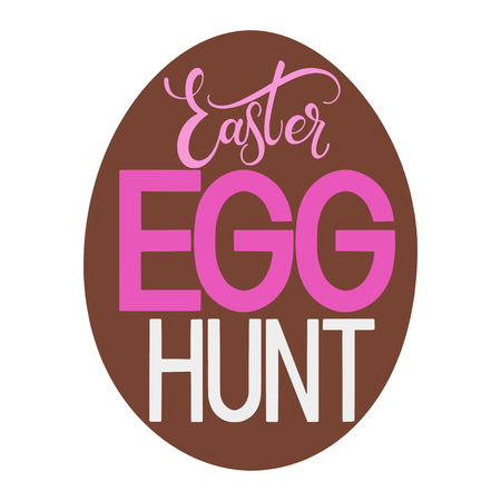 Easter Egg Hunt colorful lettering. Hand written Easter phrases. Seasons Greetingsのイラスト素材