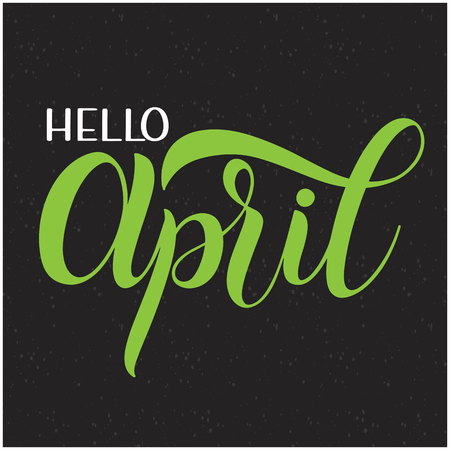 Hello April lettering. Elements for invitations, posters, greeting cards. Seasons Greetingsのイラスト素材