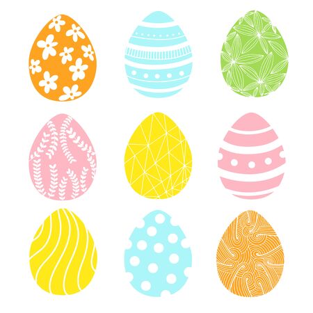 Easter egg colorful set. Happy Easter templates for cardのイラスト素材