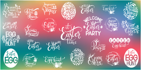 Happy Easter big lettering set vectorのイラスト素材