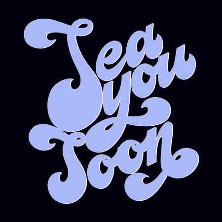 Summer handdrawn lettering. Sea you soon. Vector elements for invitations, posters, greeting cards. T-shirt designのイラスト素材