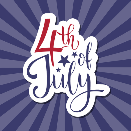 4th of July. USA independence day. Vector elements for invitations, posters, greeting cards. T-shirt designのイラスト素材