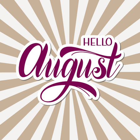 Hello August lettering. Elements for invitations, posters, greeting cards. Seasons Greetingsのイラスト素材
