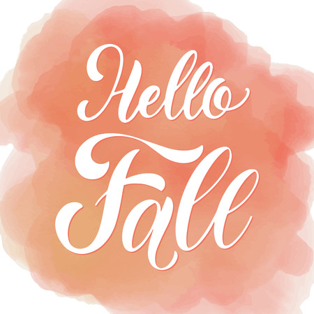 Hello Autumn lettering. Elements for invitations, posters, greeting cards. Seasons Greetingsのイラスト素材