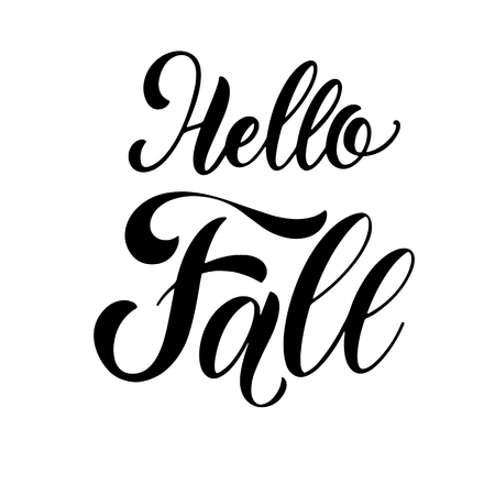 Hello Fall lettering. Elements for invitations, posters, greeting cards. Seasons Greetingsのイラスト素材