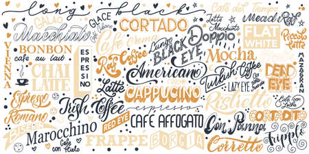 Coffee lettering. Design for print and posterのイラスト素材