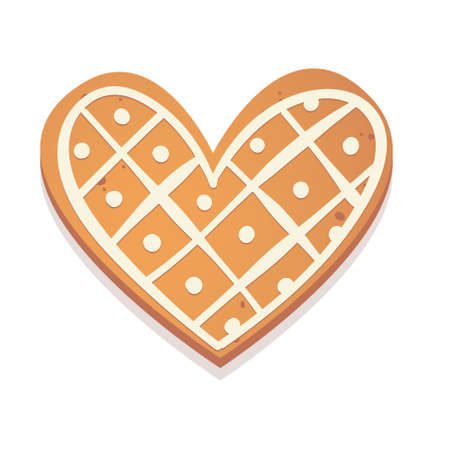 Christmas gingerbread cookie. Heart. Biscuit character figure. Vector illustration for new year design.のイラスト素材